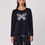 Thumbnail: Essential Long Sleeve Tee - Black Butterfly Print