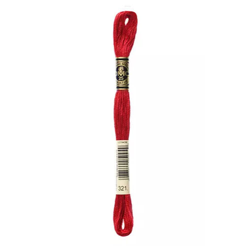 DMC Six Strand Embroidery Floss - 321 Metallic Carmine Red