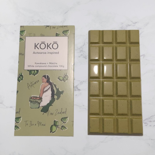 KŌKŌ Kawakawa & Matcha White Chocolate 100g Volcanic Chocolate