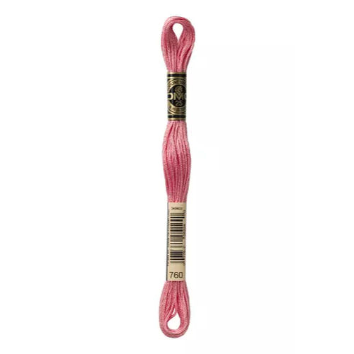 DMC Six Strand Embroidery Floss - 760 Dusty Pink