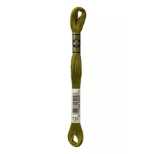 DMC Six Strand Embroidery Floss - 732 Light Bronzed Green