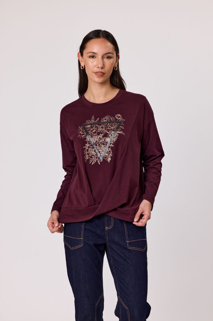 Prism Long Sleeve Tee - Merlot