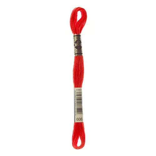 DMC Six Strand Embroidery Floss - 606 Bright Red