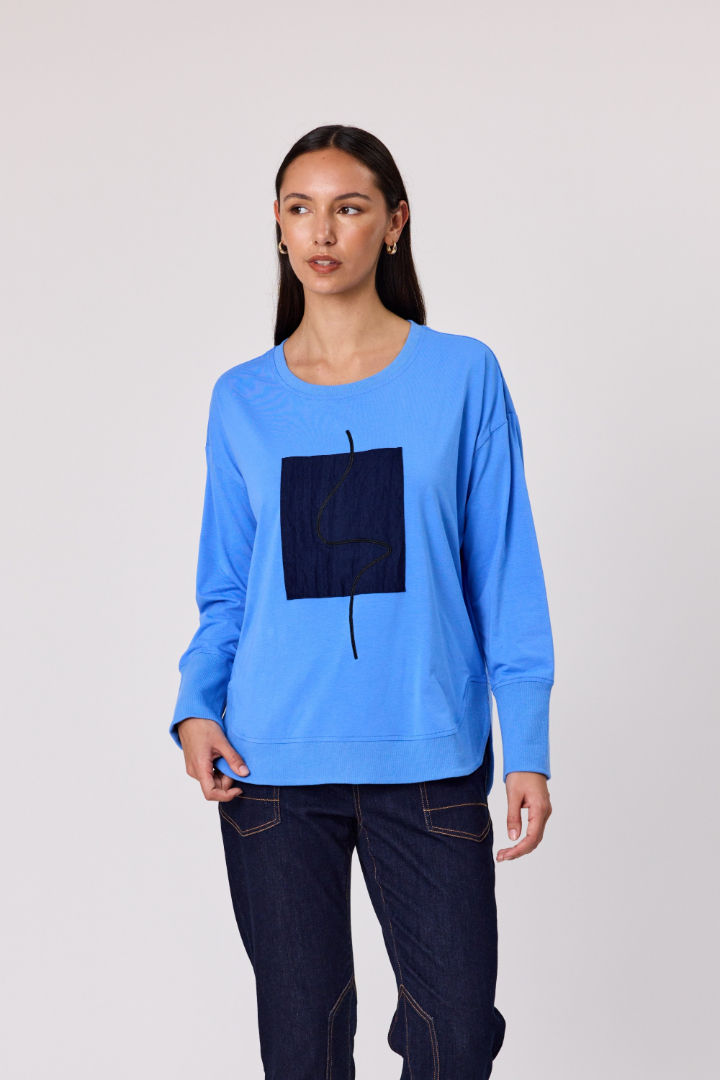 Bella Casual Top - Bright Blue
