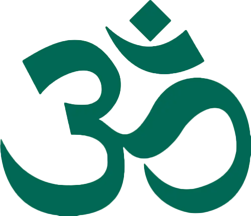 Green Aum symbol in Sanskrit