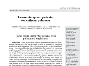 A ozonoterapia em pacientes com enfisema pulmonar