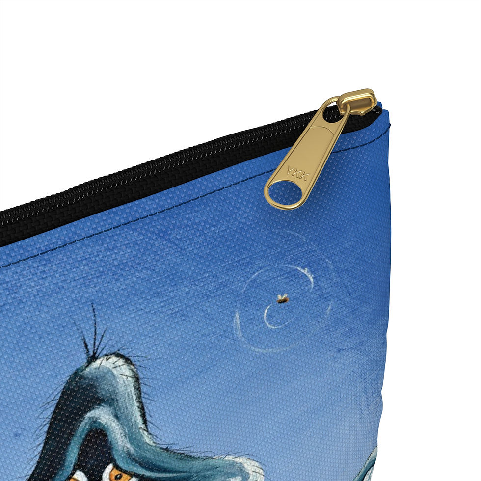 Thumbnail: Blue and orange pouch with zip