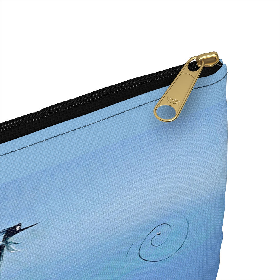 Blue pouch with zip