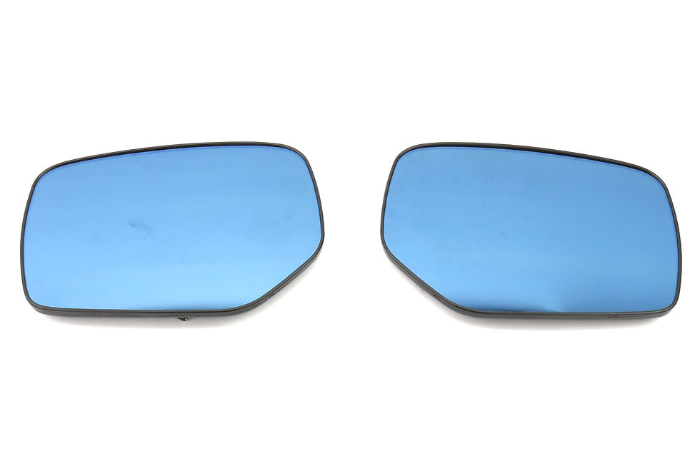 OLM Wide Angle Convex Mirrors - Blue Features With Turn Signals Blue finish