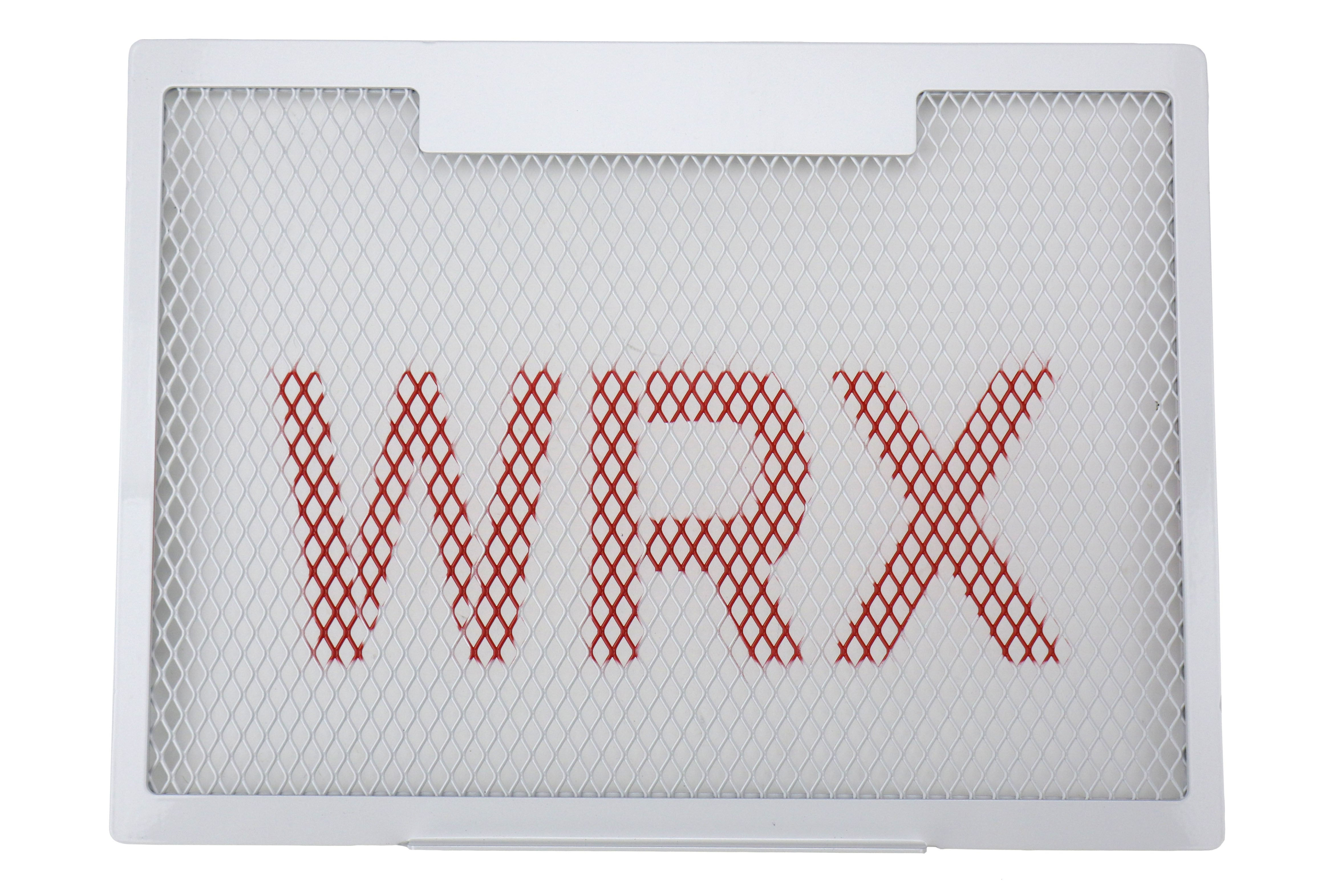 OLM Top Mount Intercooler Grille - White Frame / White Mesh / Red WRX