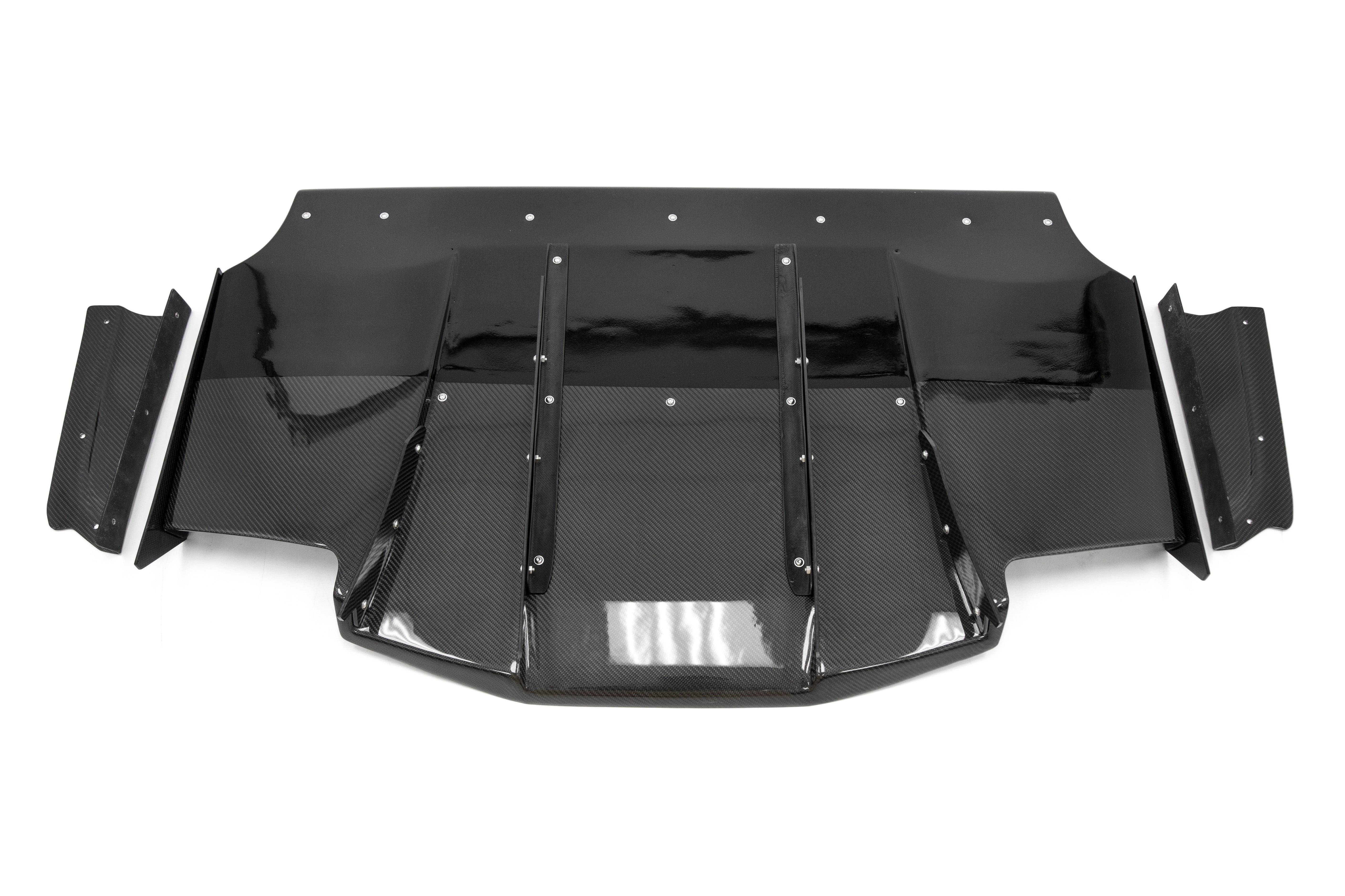 The OLM Half Carbon VA Style Rear Diffuser adds a sleek, stylish look to the