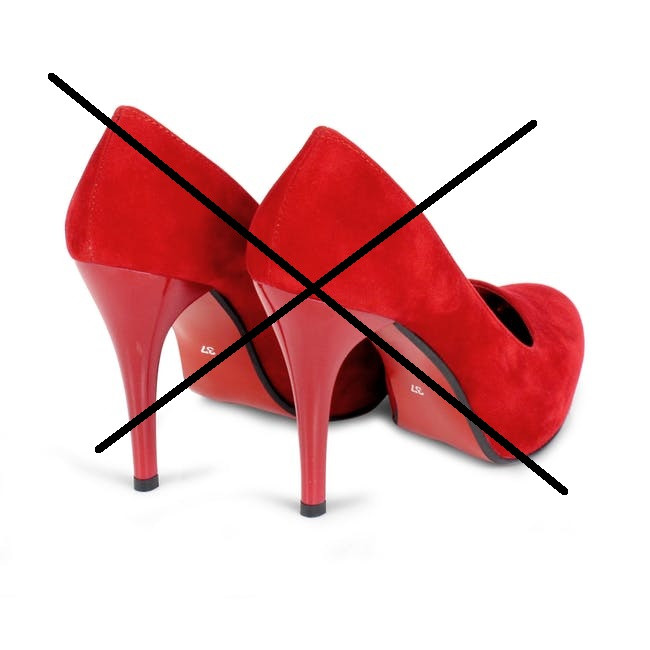 Big no to high heels - unsuitable for your feet.