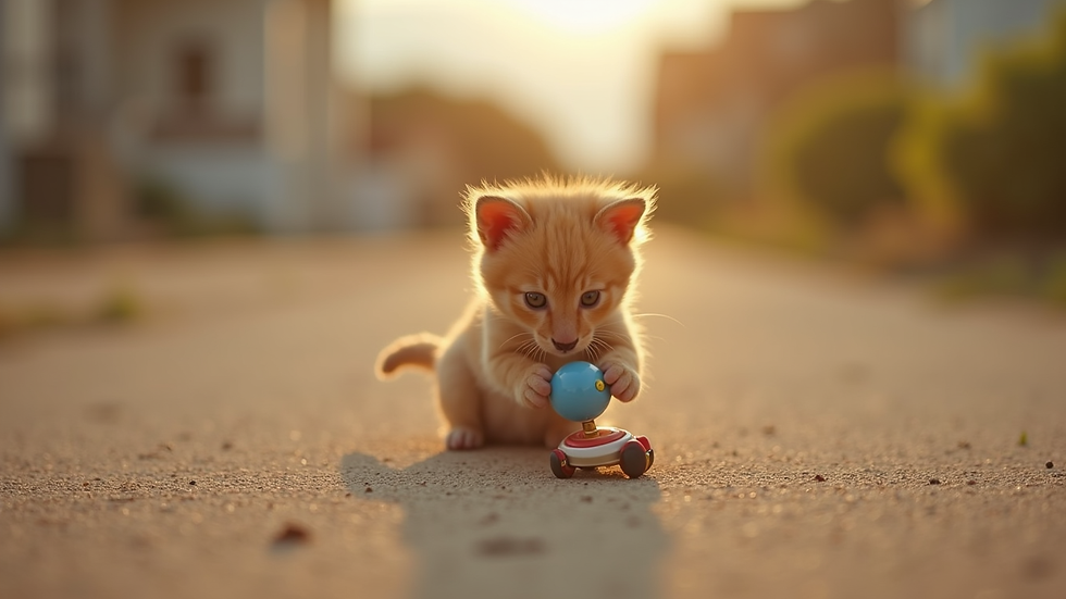 Vista a nivel de ojo de un cachorro miniatura jugando con un juguete en el suelo