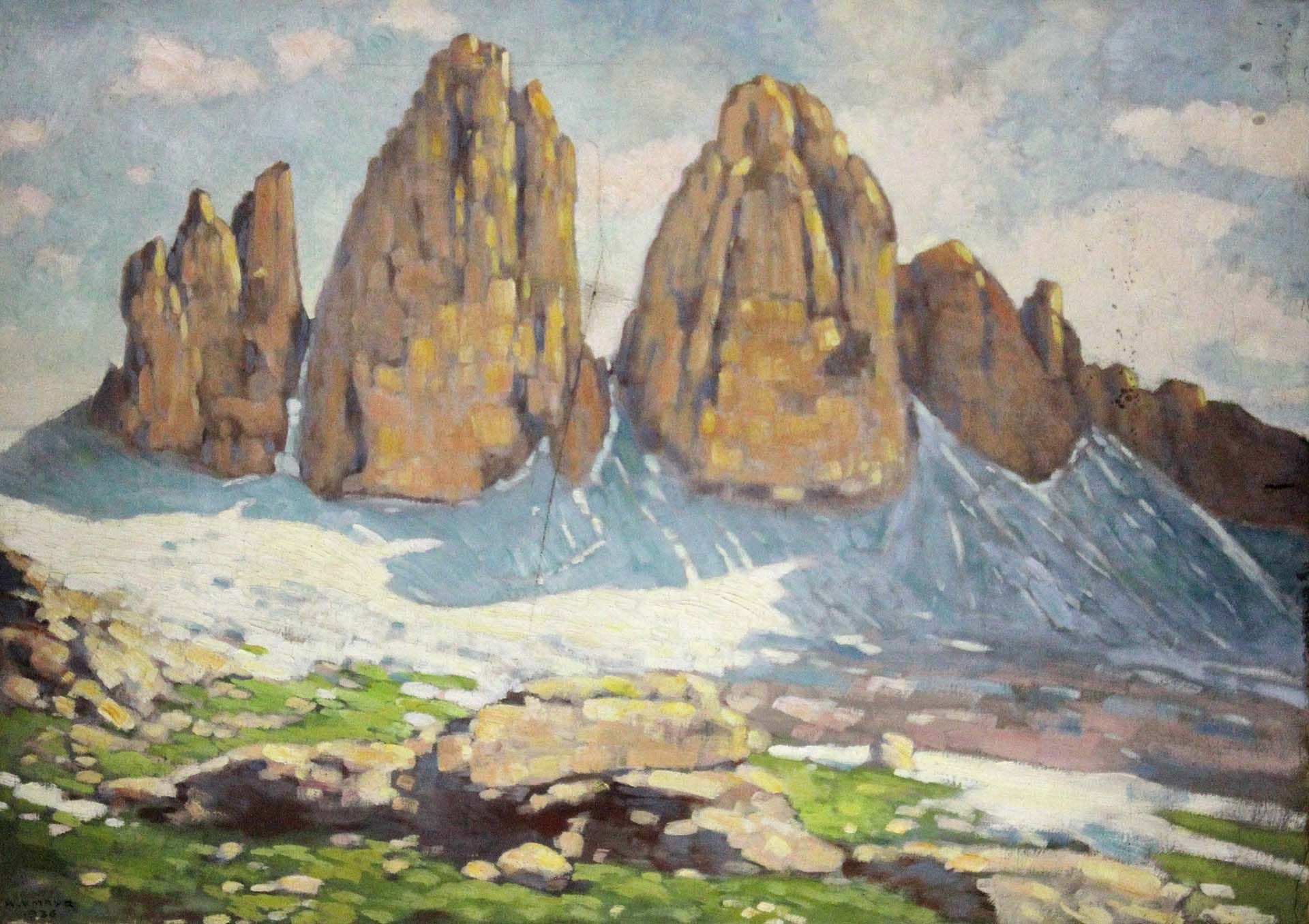 Ölgemälde der drei Zinnen