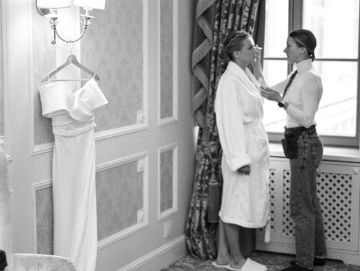 Getting ready with hair and makeup in a hotel suite