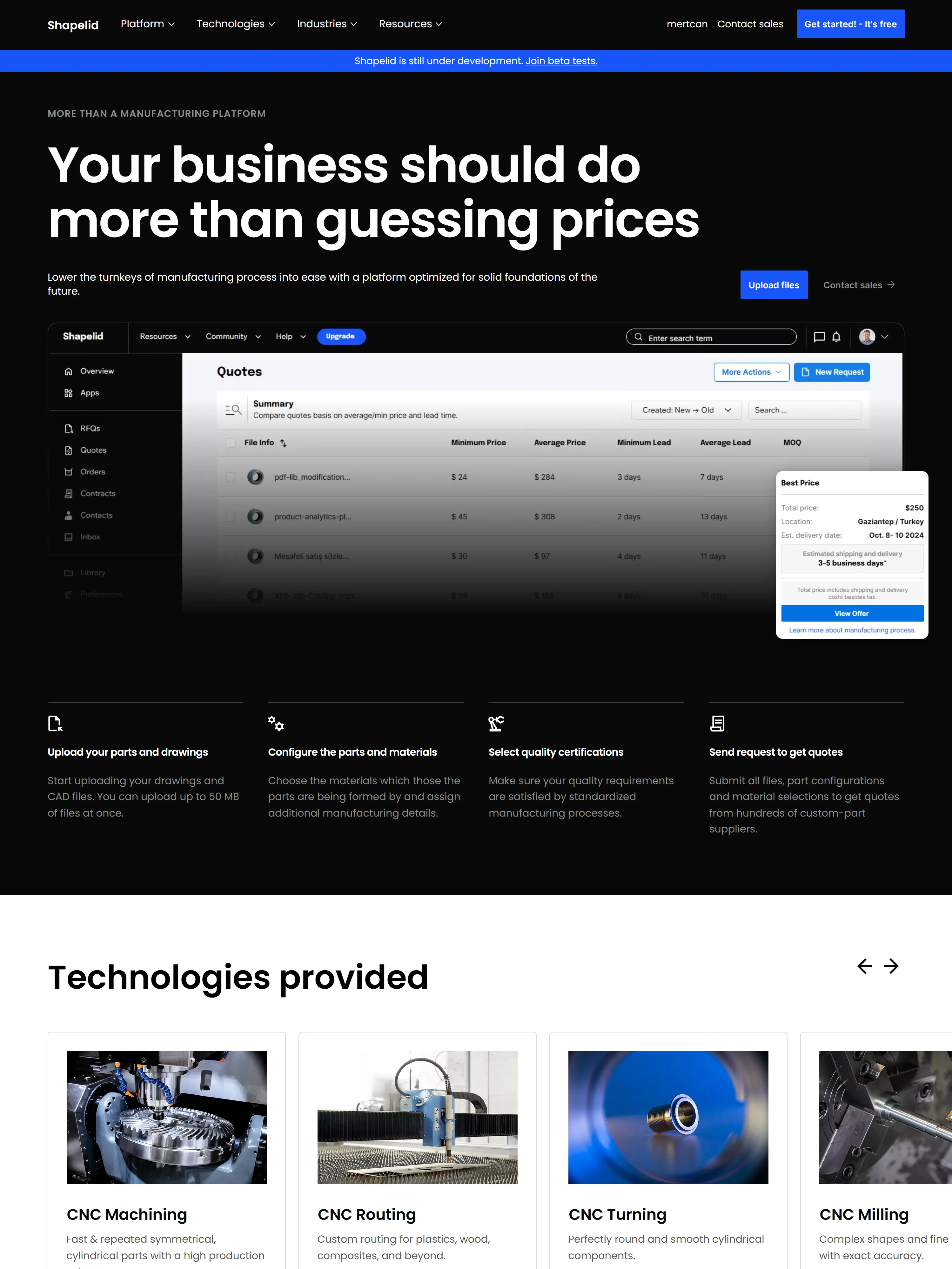 Shapelid web design work by Bizimuhit.