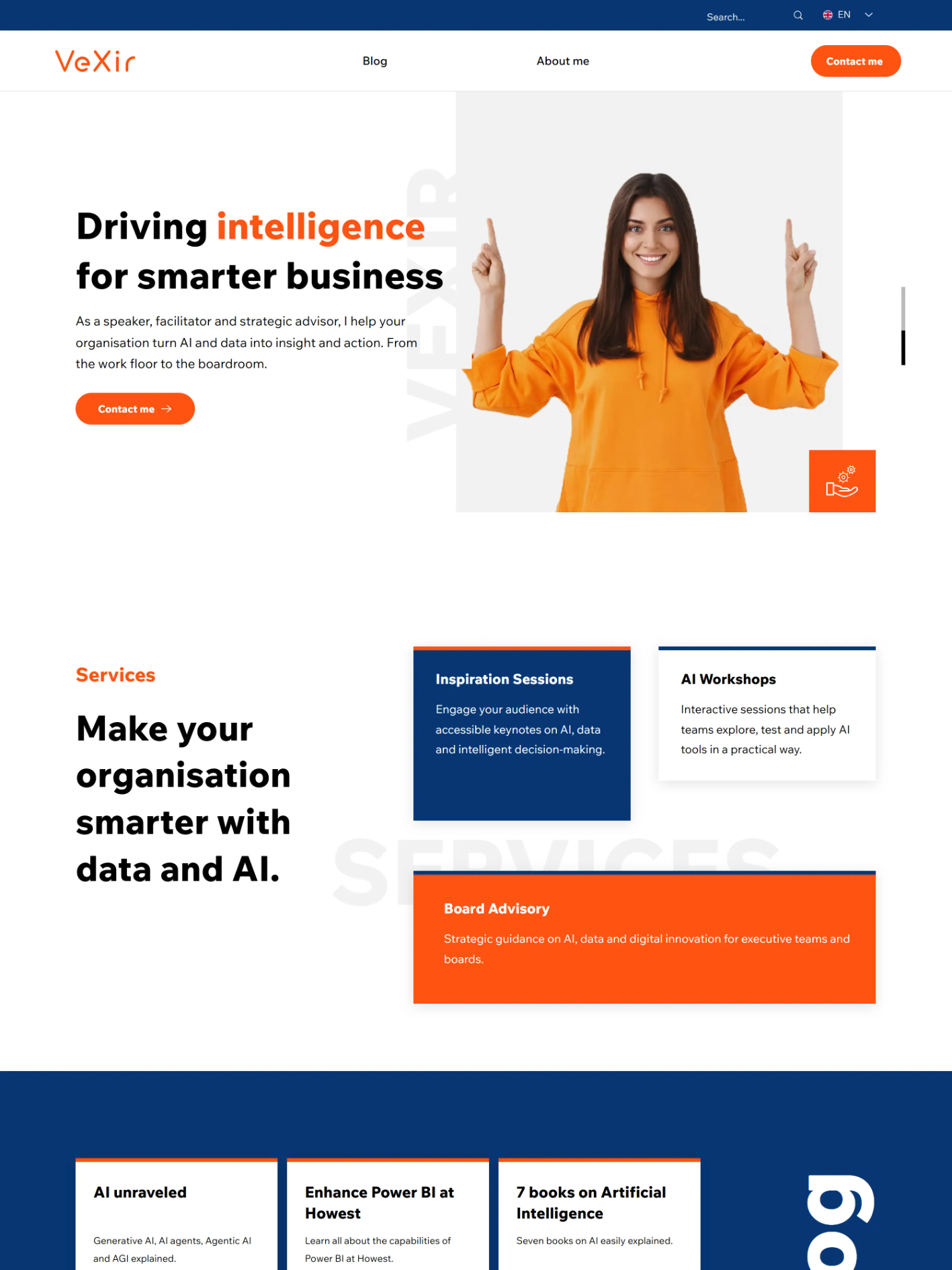 Vexir web design work by Bizimuhit