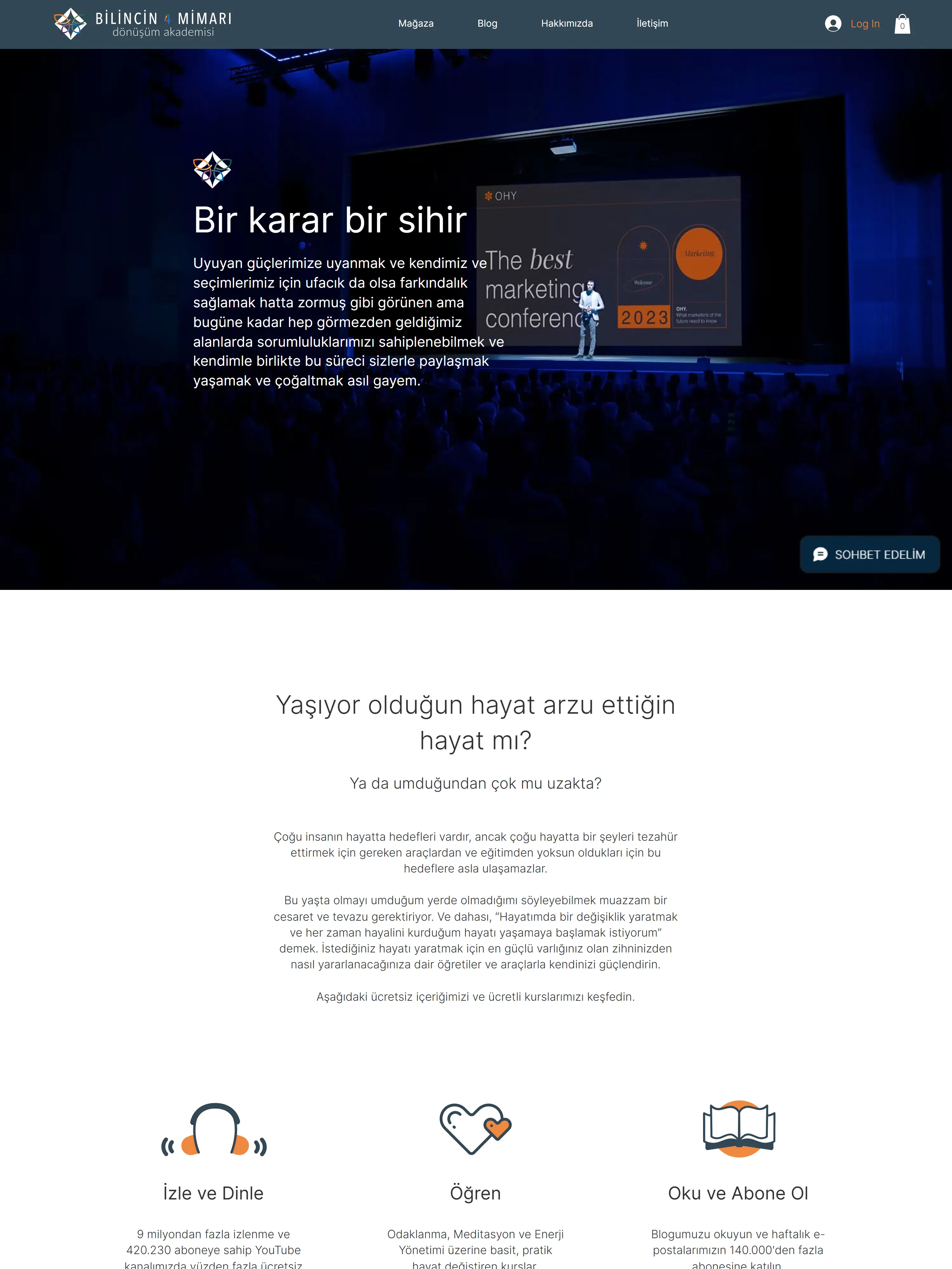 Bir Karar Bir Sihir web design work by Bizimuhit