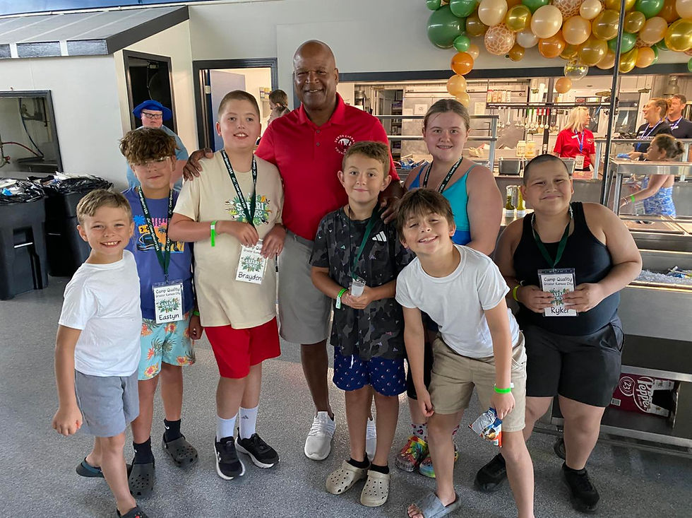 Deron with kids at Camp Quality greater KC