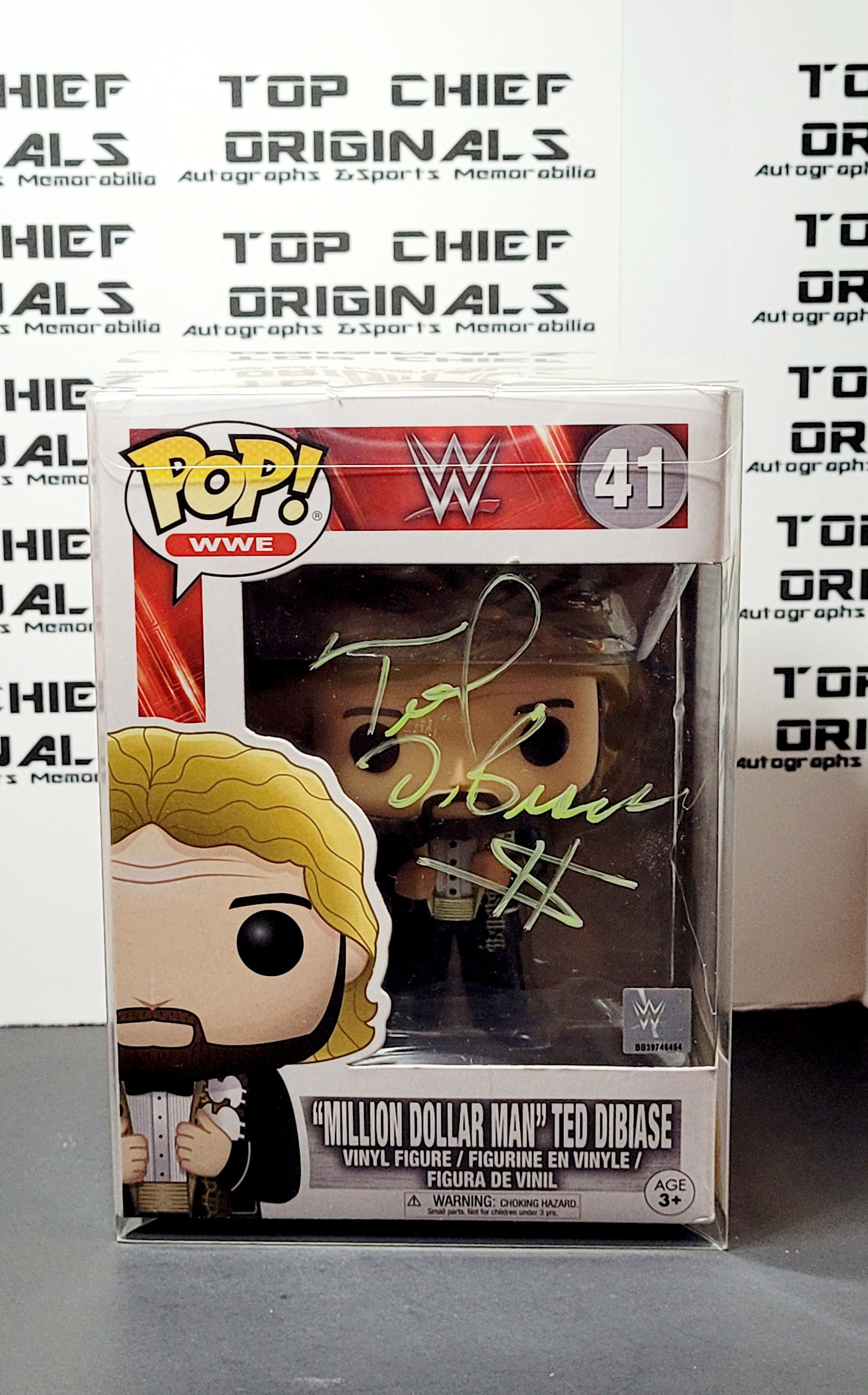 Ted Dibiase Signed "WWE"#41 POP! DAMAGED
