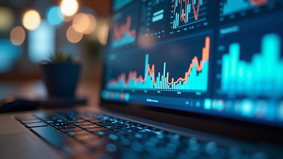 Close-up view of a digital marketing dashboard on a computer screen