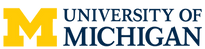 yellow and blue University of Michigan logo