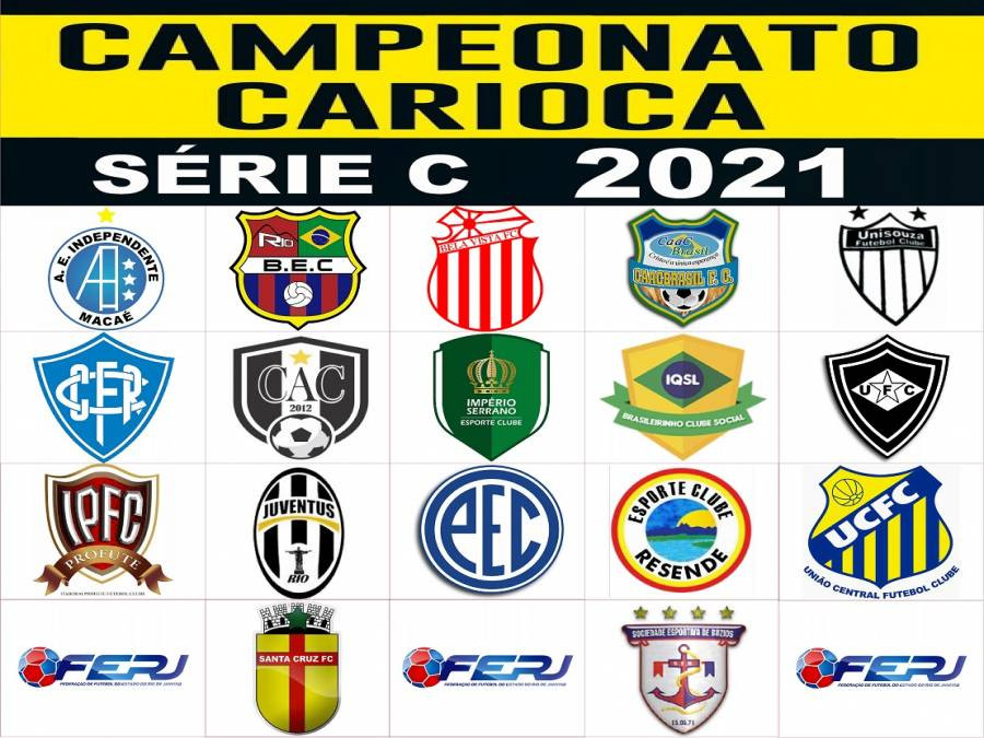 Escudo dos times participantes da Série C do Campeonato Carioca