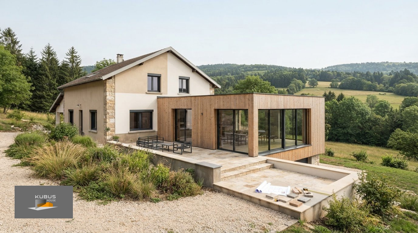 Plan d’extension et prix pour une maison des années 70 dans le Jura