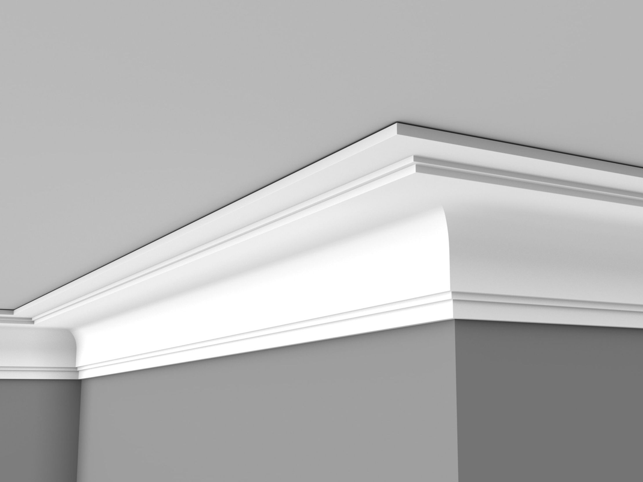 CL-A10 Medium Art Deco Cornice. Projection: 185mm. Height: 130mm.