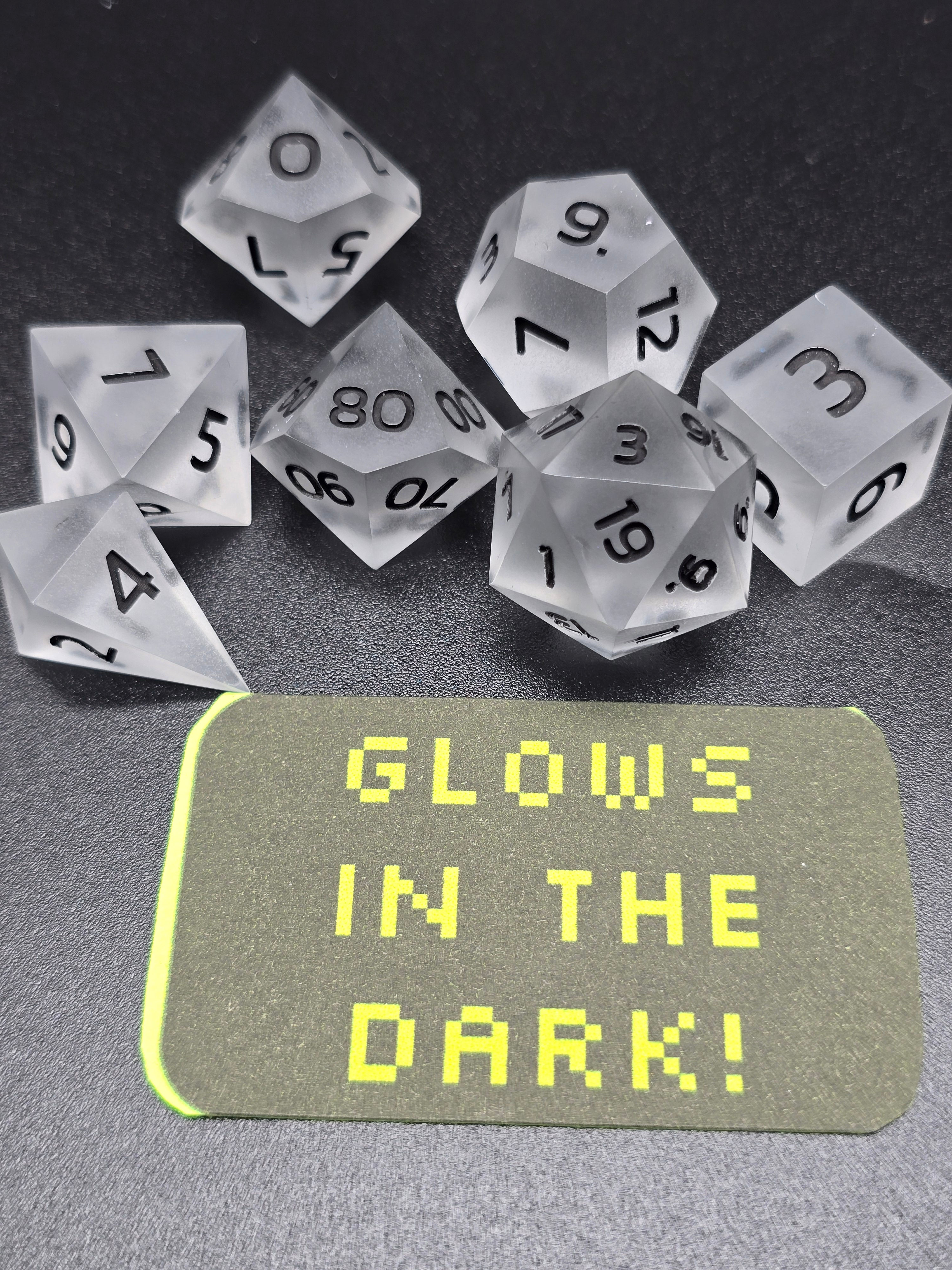 Ghost Ice Glow in the Dark Dice Set