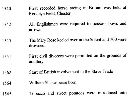 Landmark Dates 1496-1595