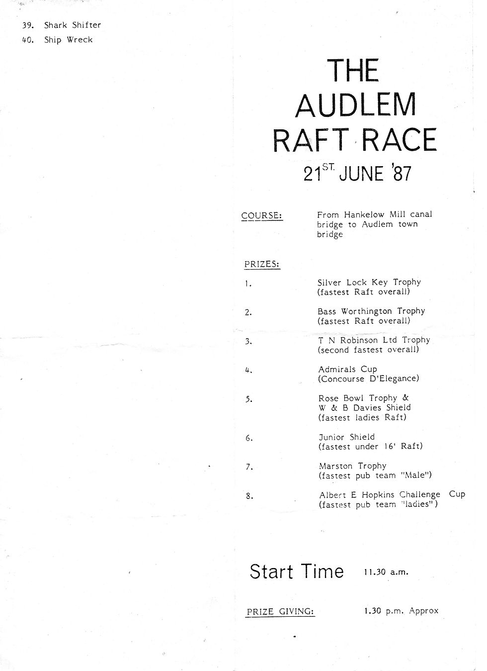 Raft Race Programme 1987 - Part 1
