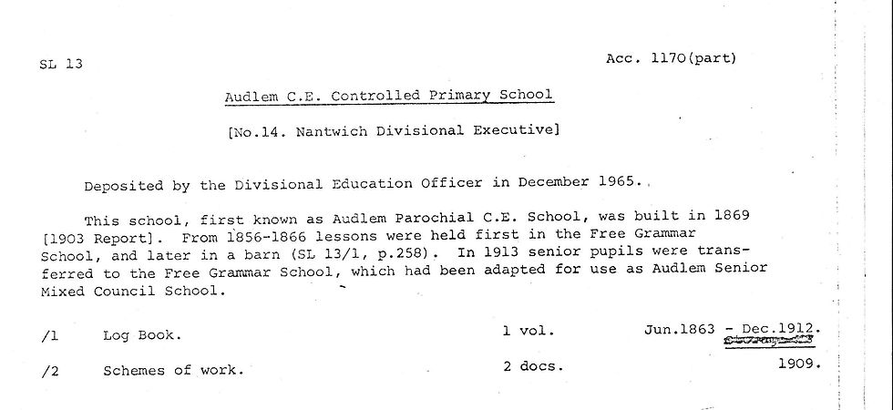 Records Of Junior School Held At Chester - Part 1