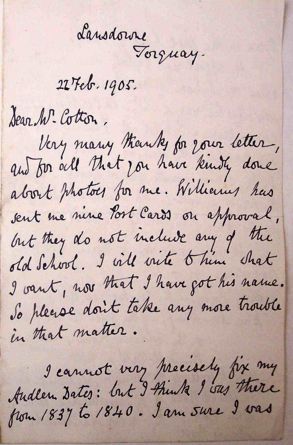 Letter From A Pupil At The Grammar Sch 1837 -1840 - Sh1P1