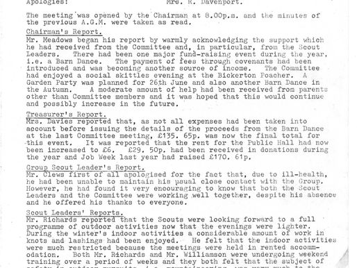 1982 Minutes Parent'S Committee Cubs And Scoutsagm