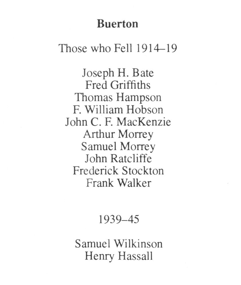 War Memorial Buerton - Part 1