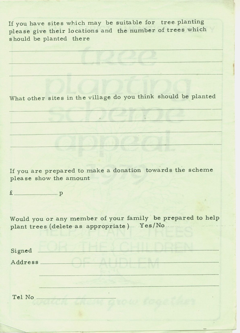 Tree Planting Scheme 1979 - Part 3