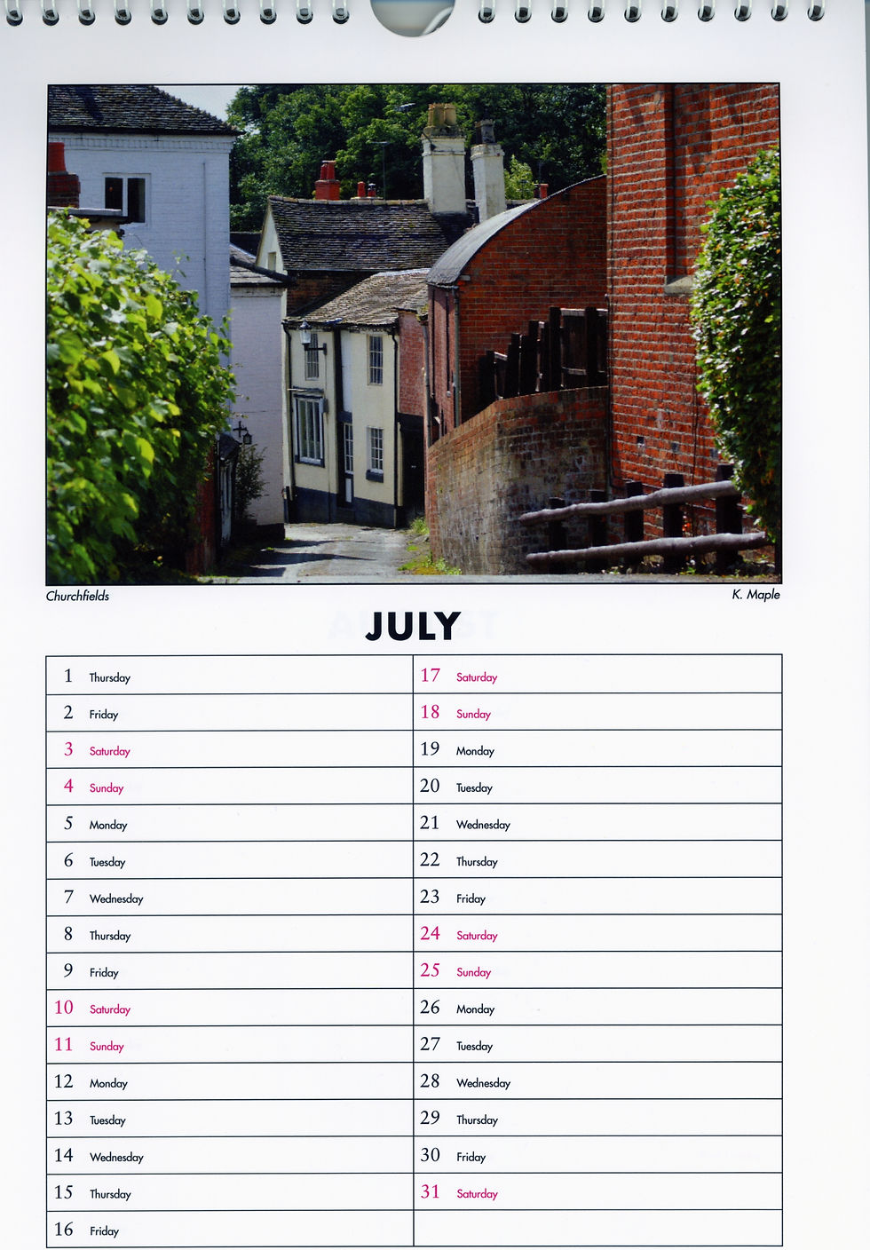 Audlem Calendar 2010 December - July