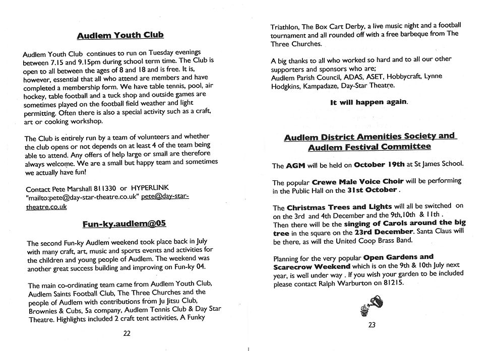 Parish Newsletter September 2005 - Societies