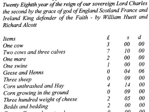Inventory Richard Clough'S Goods & Chattels - 1667