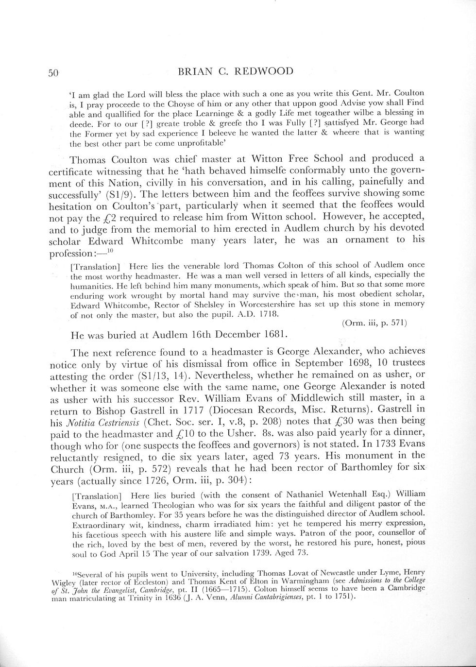 Article On Grammar School By B. Redwood 1964 - P21