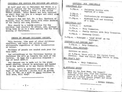 Dec 1986 Parish Magazine Extracts