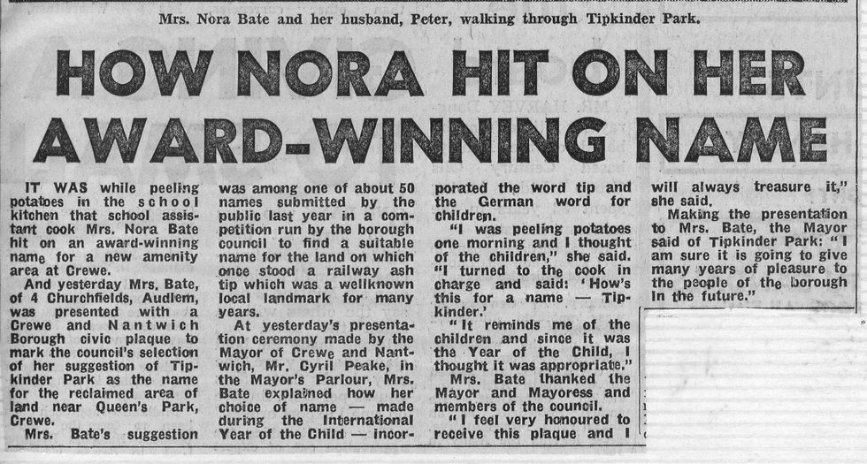 Nora'S Suggestion Chosen Name For Tipkinder Park - Article3