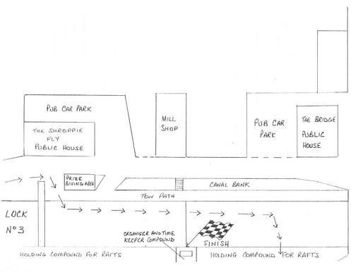 Map Of Finish Area For Raft Race 1987