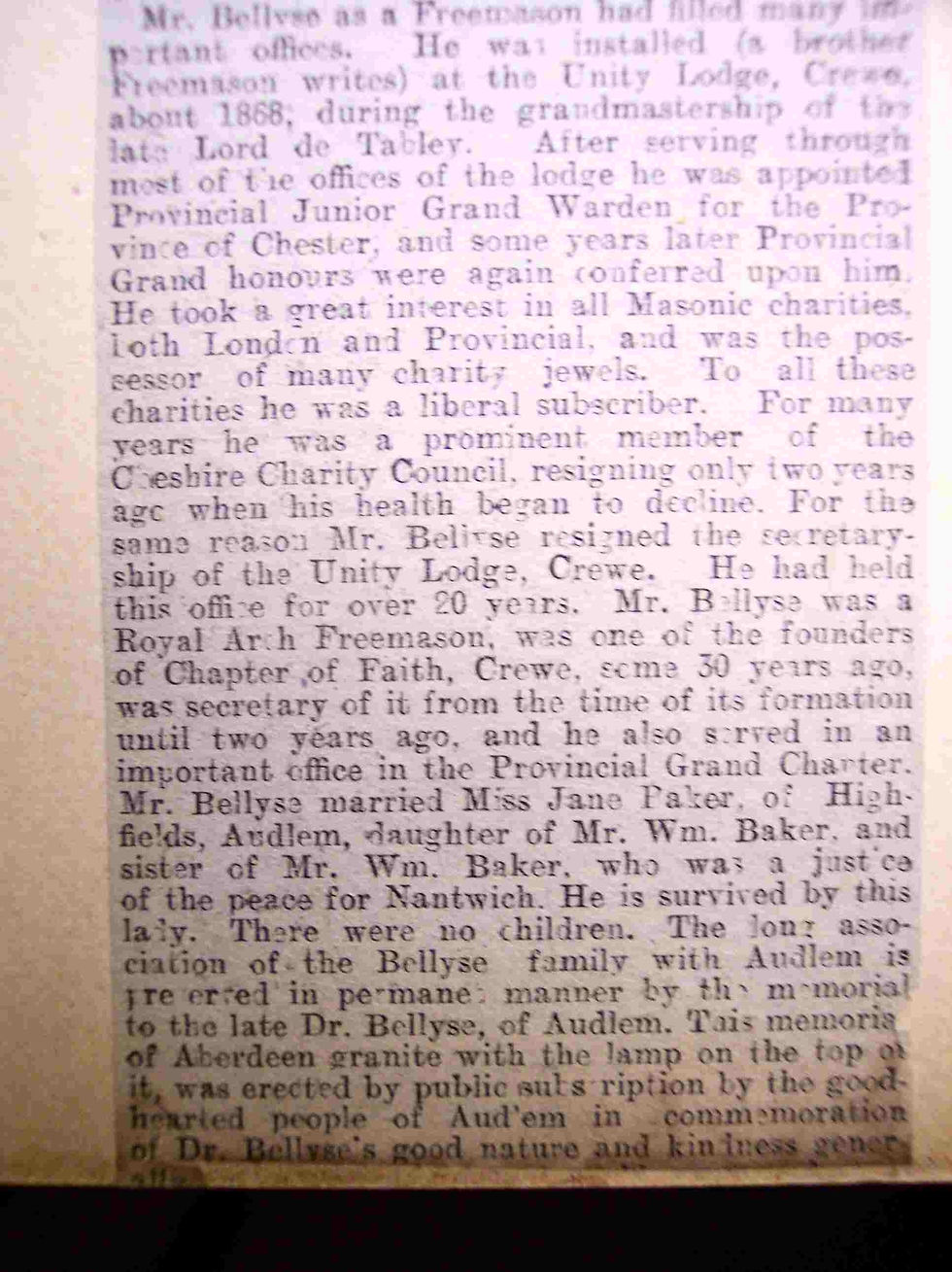Death And Funeral Of Joseph Hayward Bellyse - Life5