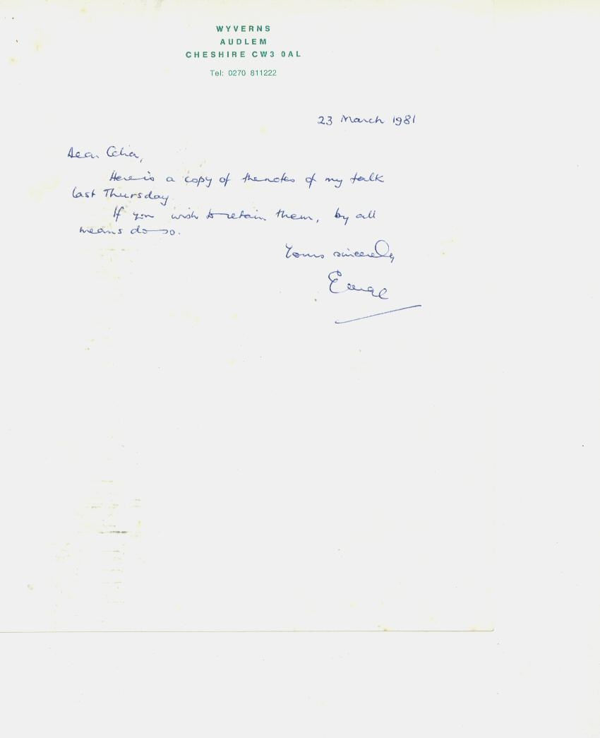 Notes From A Talk Given By George Dow 1981 - Part 1