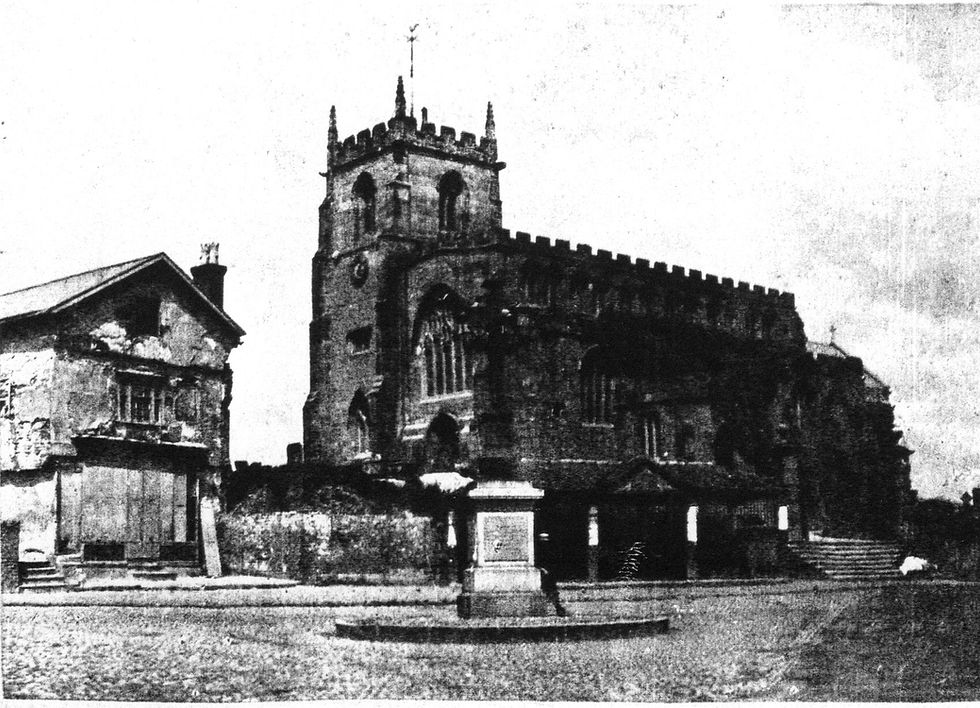 View Of Church Showing Partly Demolished Houses - Part 1