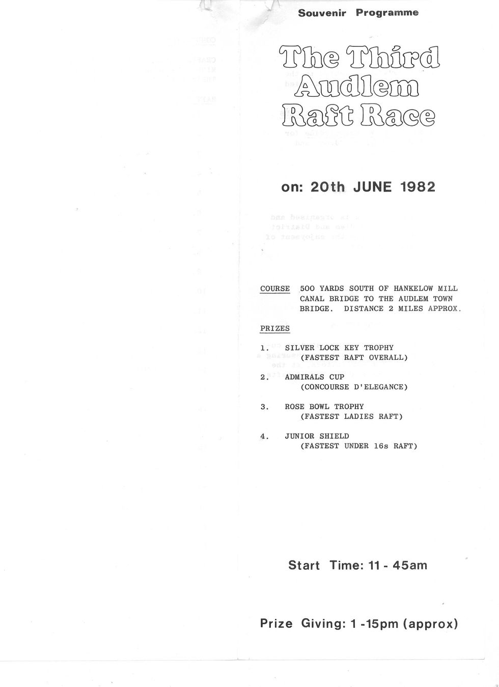 1982 Raft Race Programme - Outer