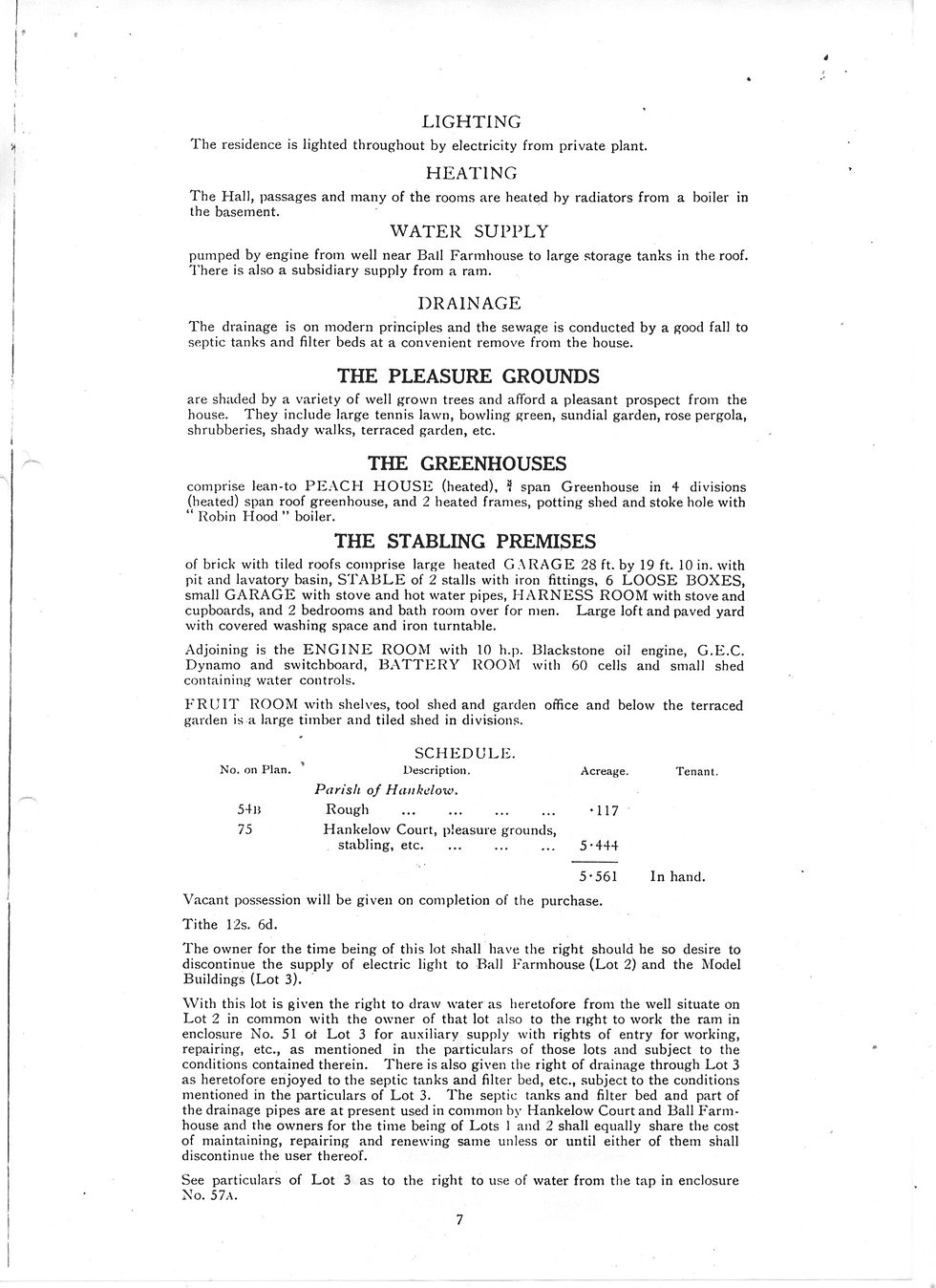 Sale Of Hankelow Court Estate 1931 - Gardens