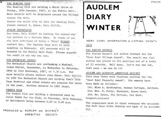 Audlem Diary 2 (ADAS)Winter 1986/7
